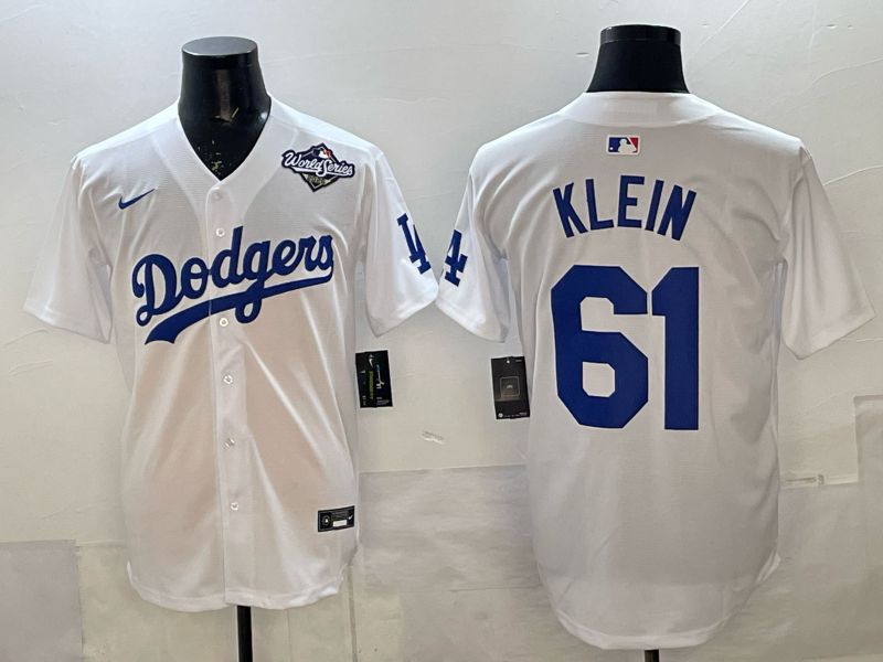 Men 2025 Nike Los Angeles Dodgers #61 Klein White Game MLB Jersey 06->toronto blue jays->MLB Jersey